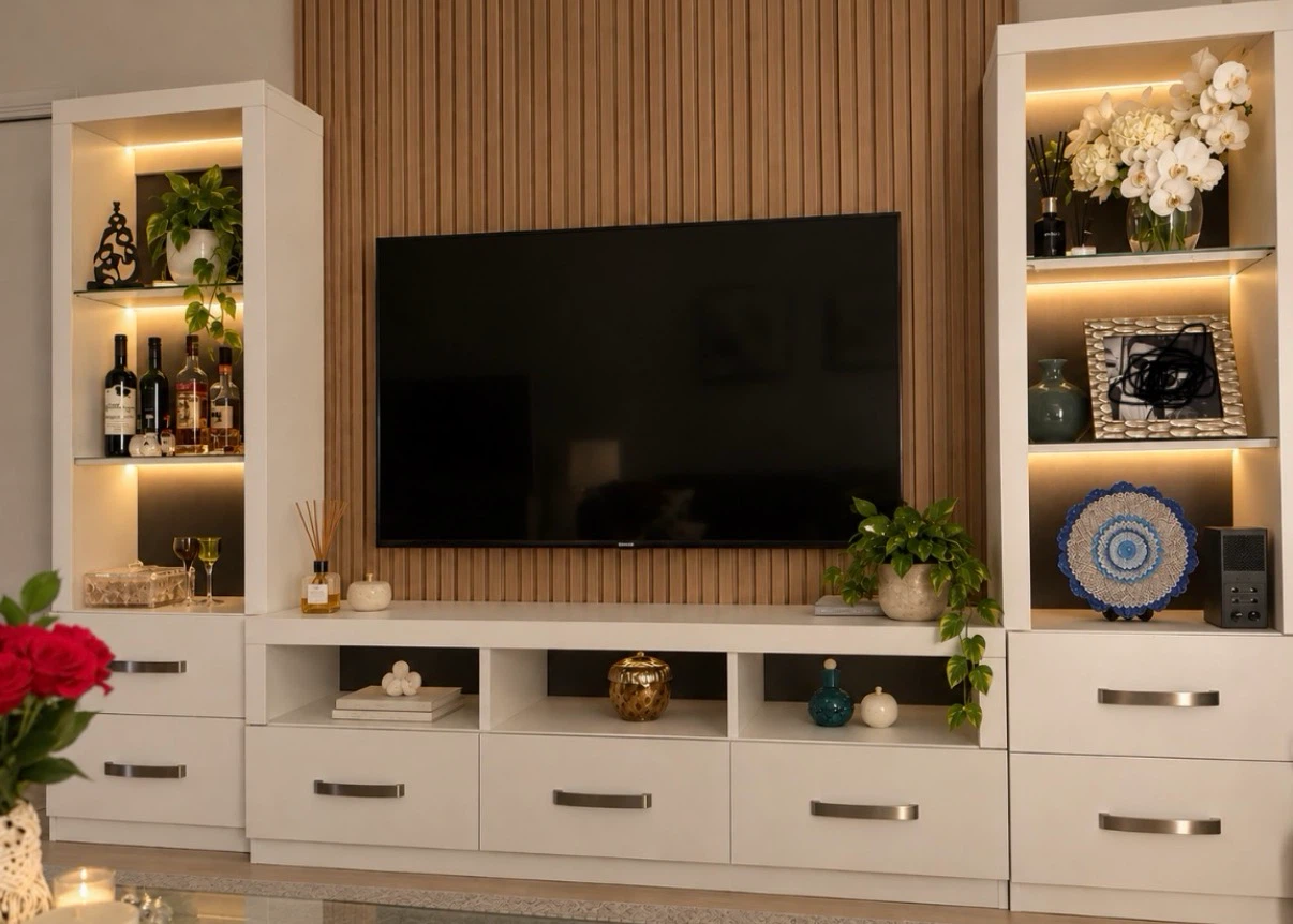 Tv table with 2 sides