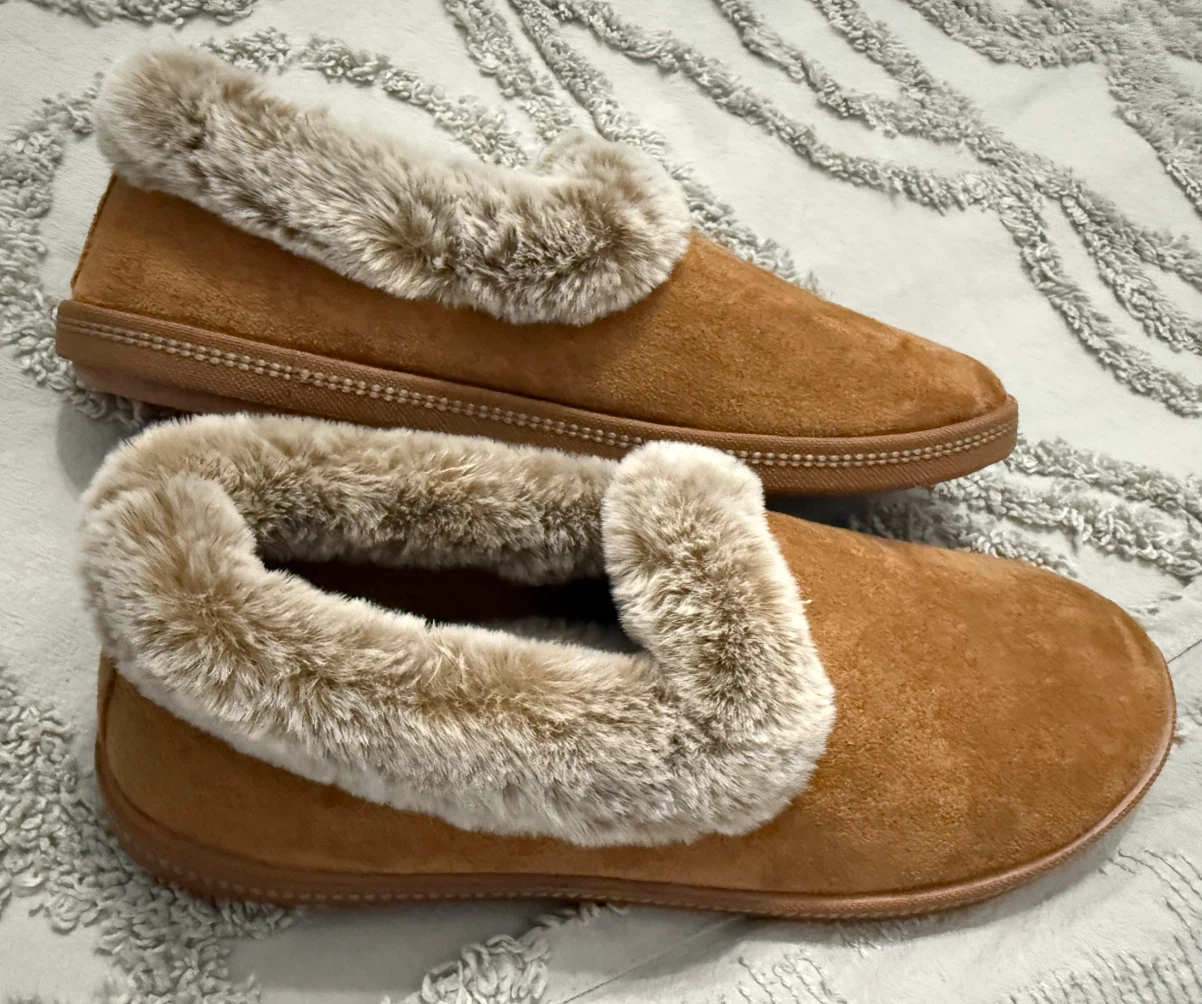 Skechers Faux Fur Lined Slippers - Tan - photo 3
