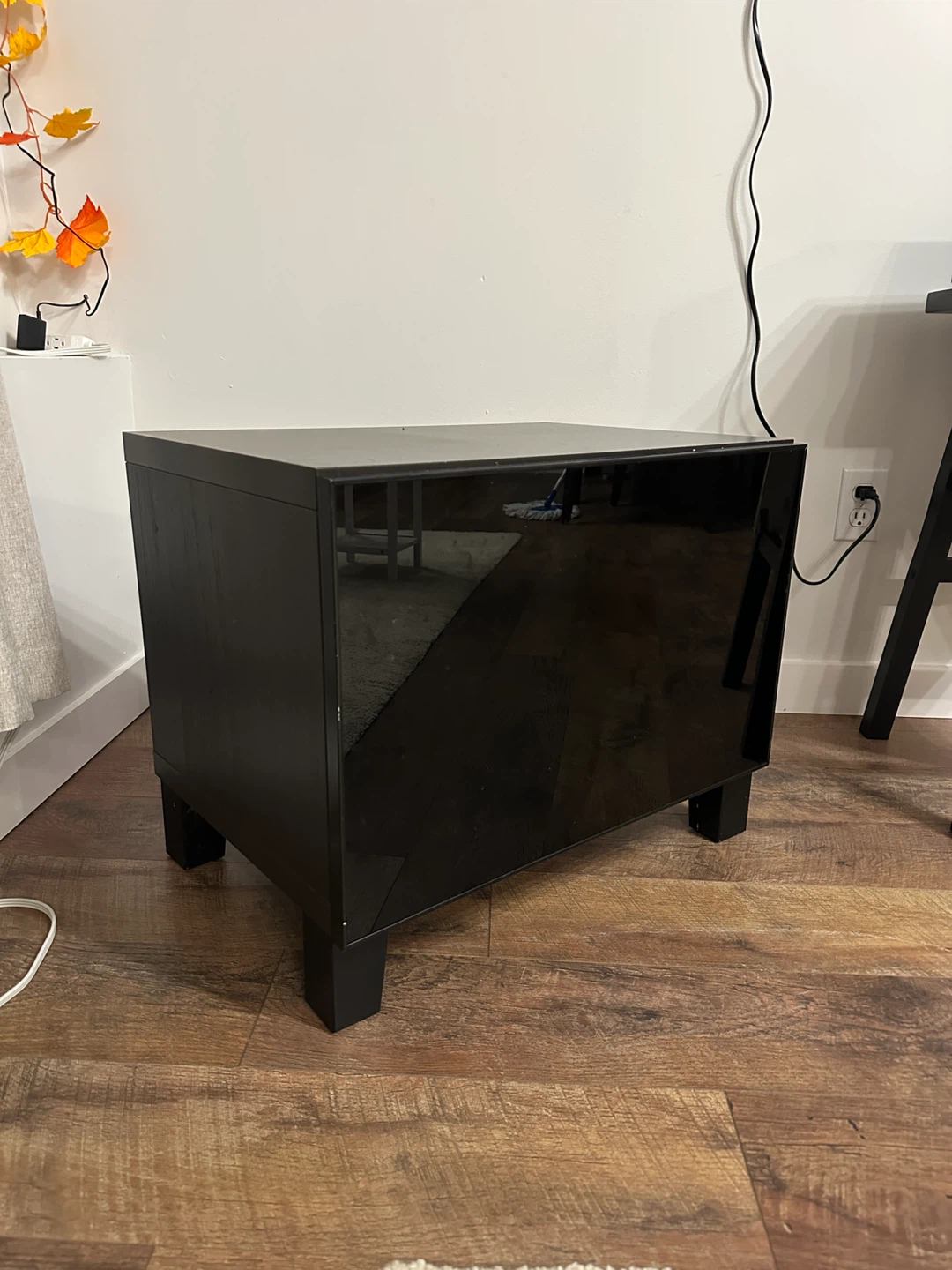 IKEA BESTA black cabinet with glass door