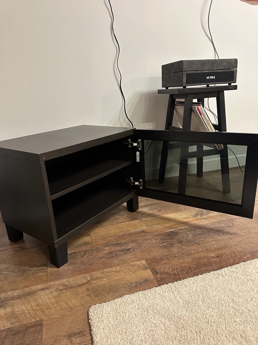 IKEA BESTA black cabinet with glass door - photo 3