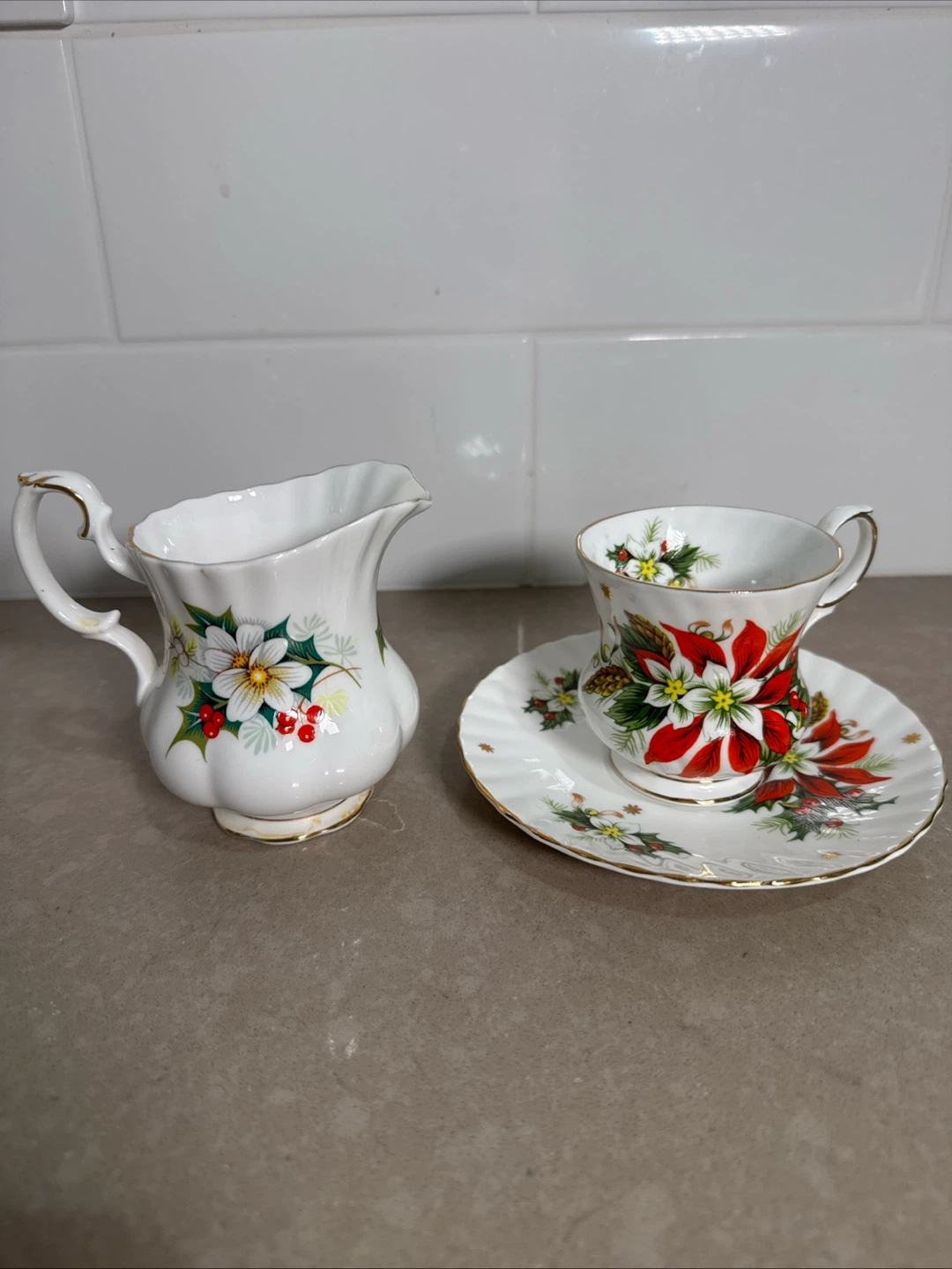 Royal Albert Yuletide Creamer and Teacup