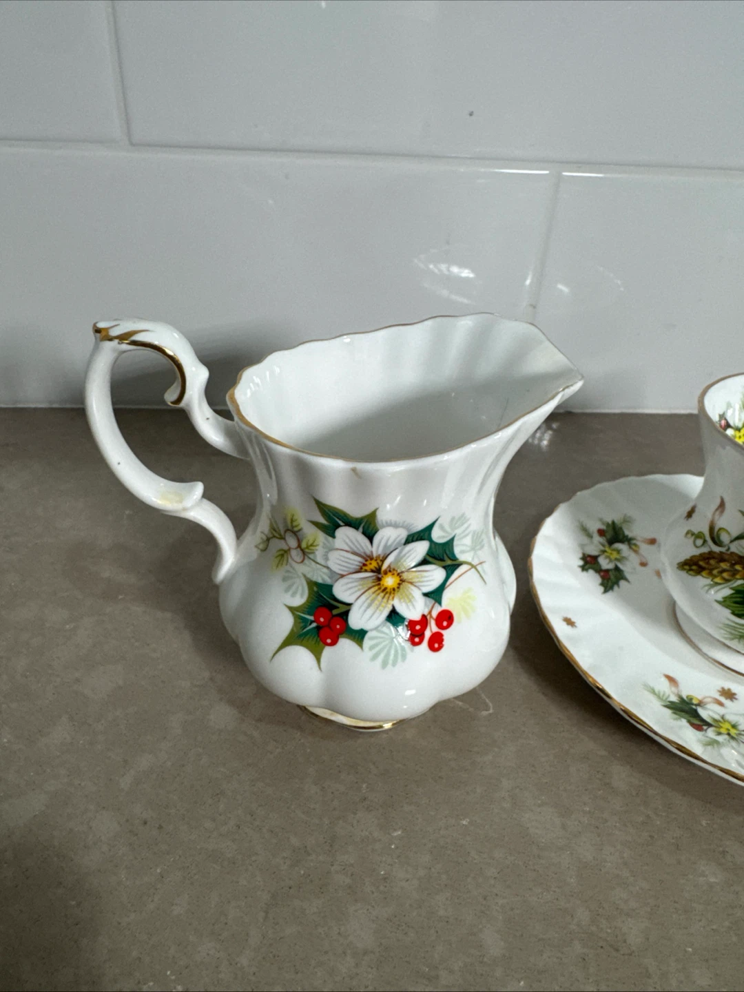 Royal Albert Yuletide Creamer and Teacup - photo 2