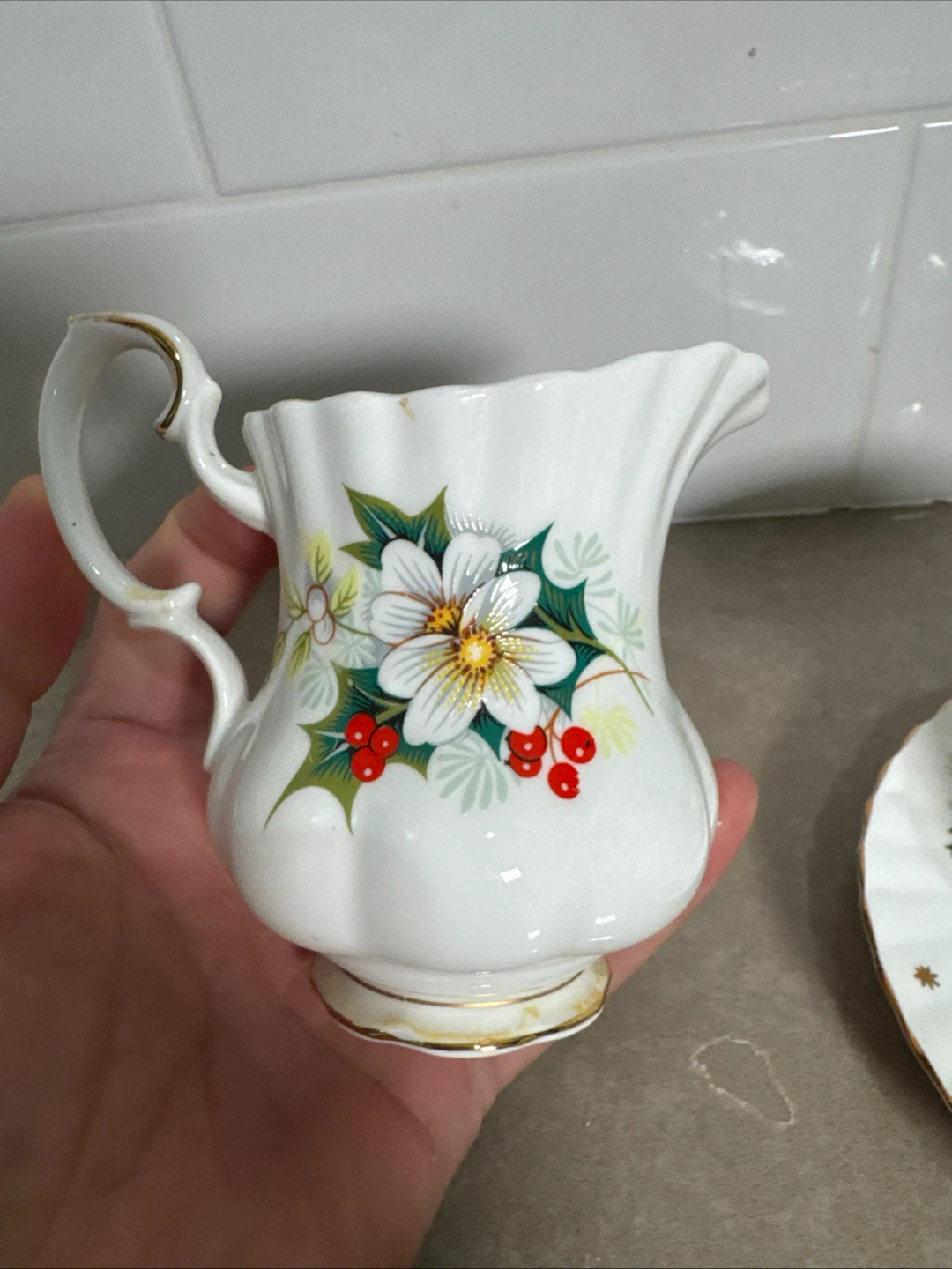 Royal Albert Yuletide Creamer and Teacup - photo 5