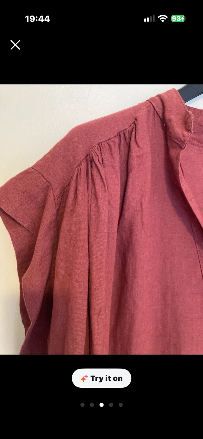 Brand New Terracotta Boho Linen Blouse • Made in Italy - photo 3