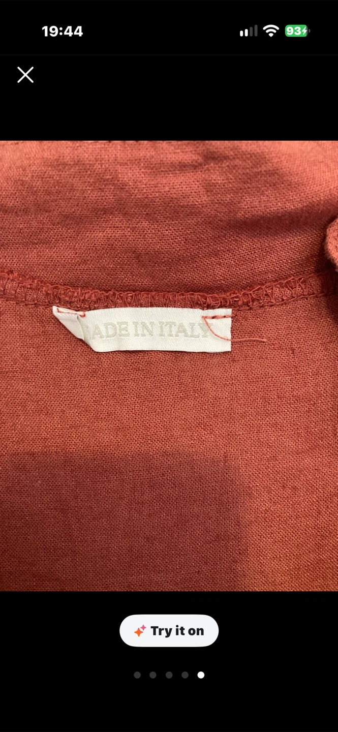 Brand New Terracotta Boho Linen Blouse • Made in Italy - photo 5