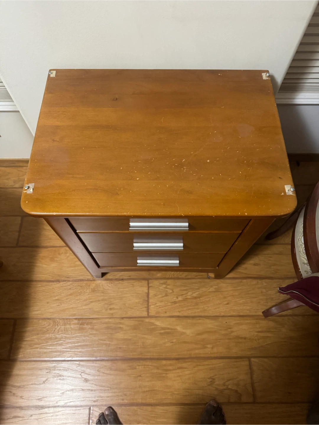 Three-Drawer Wooden Nightstand