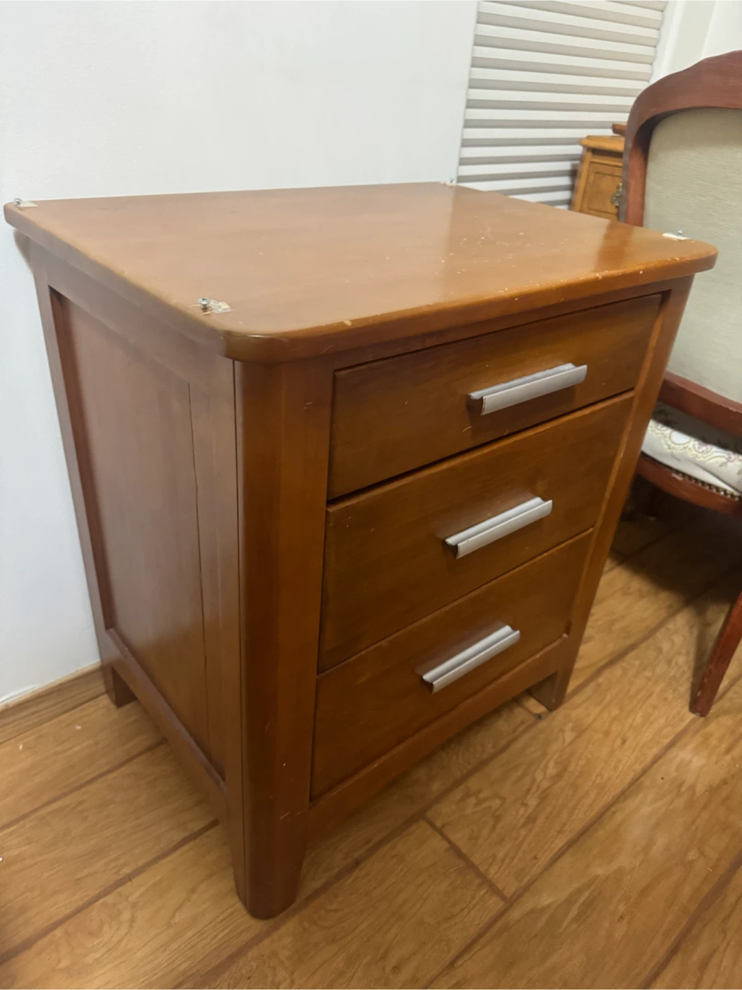 Three-Drawer Wooden Nightstand - photo 2