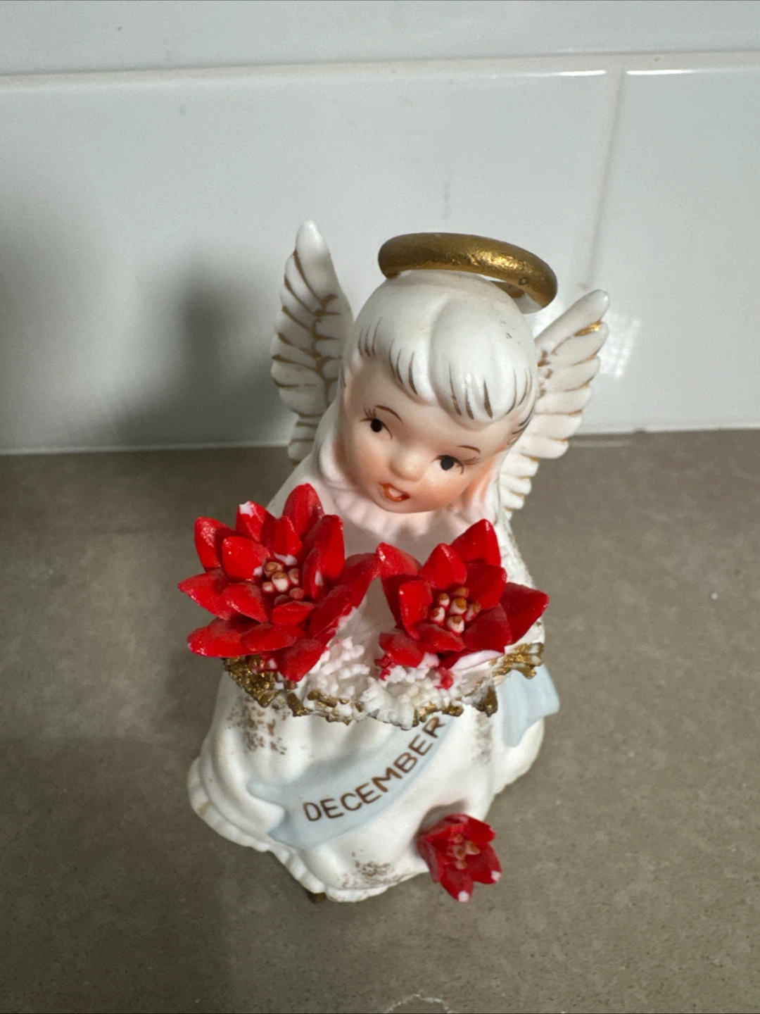 Vintage December Angel Figurine
