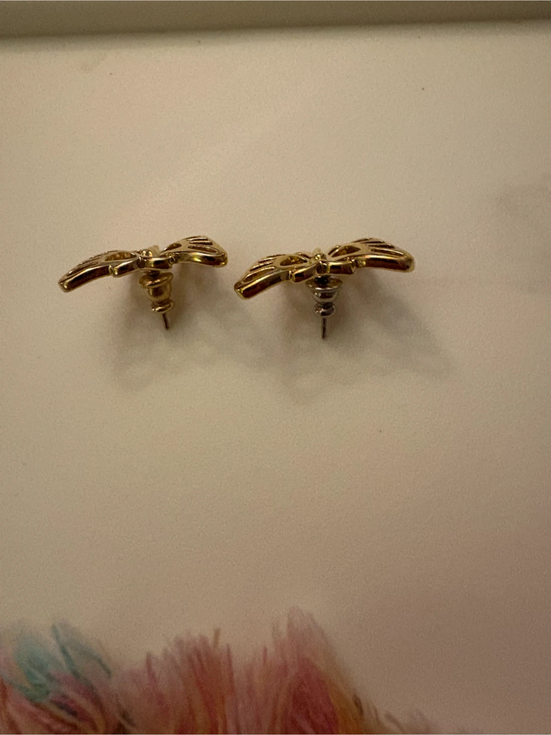 Gold-tone butterfly stud earrings - photo 2