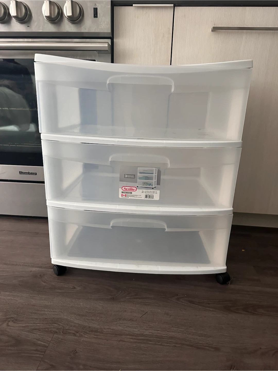 Sterilite 3-Drawer Wide Cart