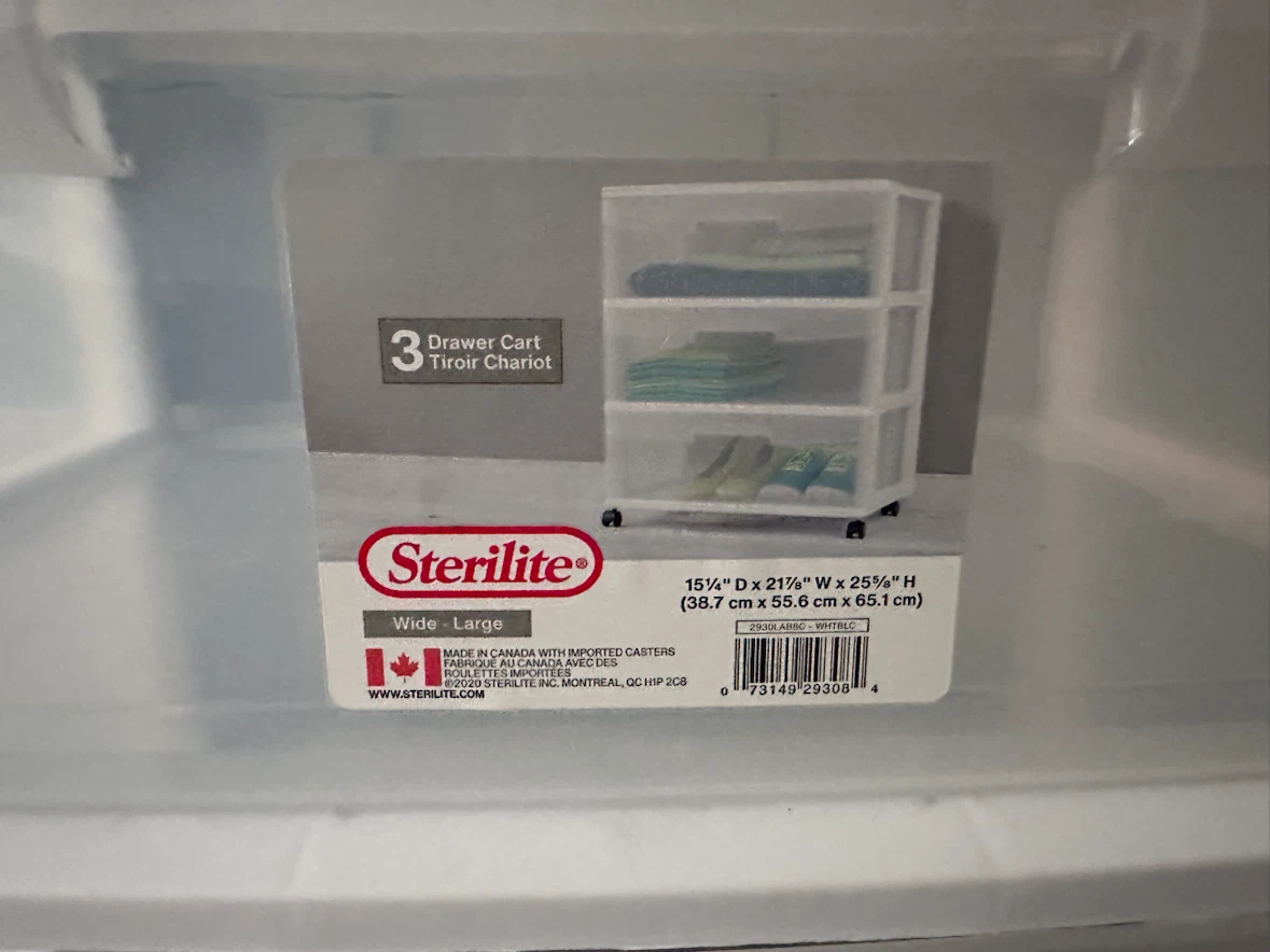 Sterilite 3-Drawer Wide Cart - photo 2