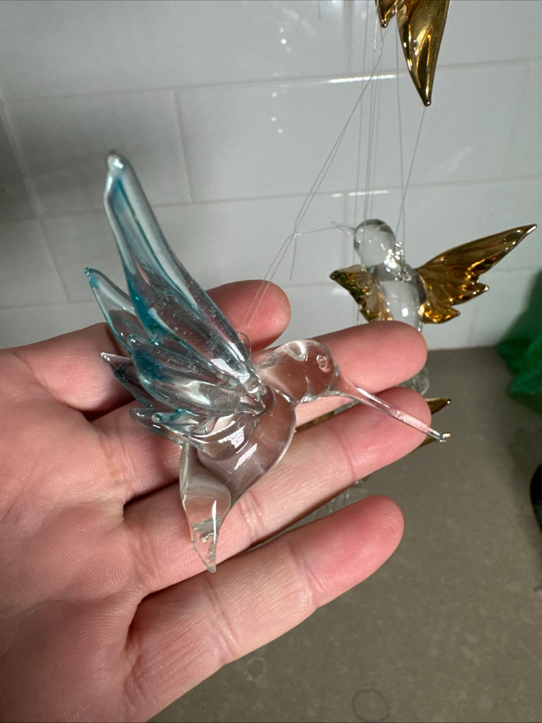 Set of Glass Hummingbird Ornaments - photo 3