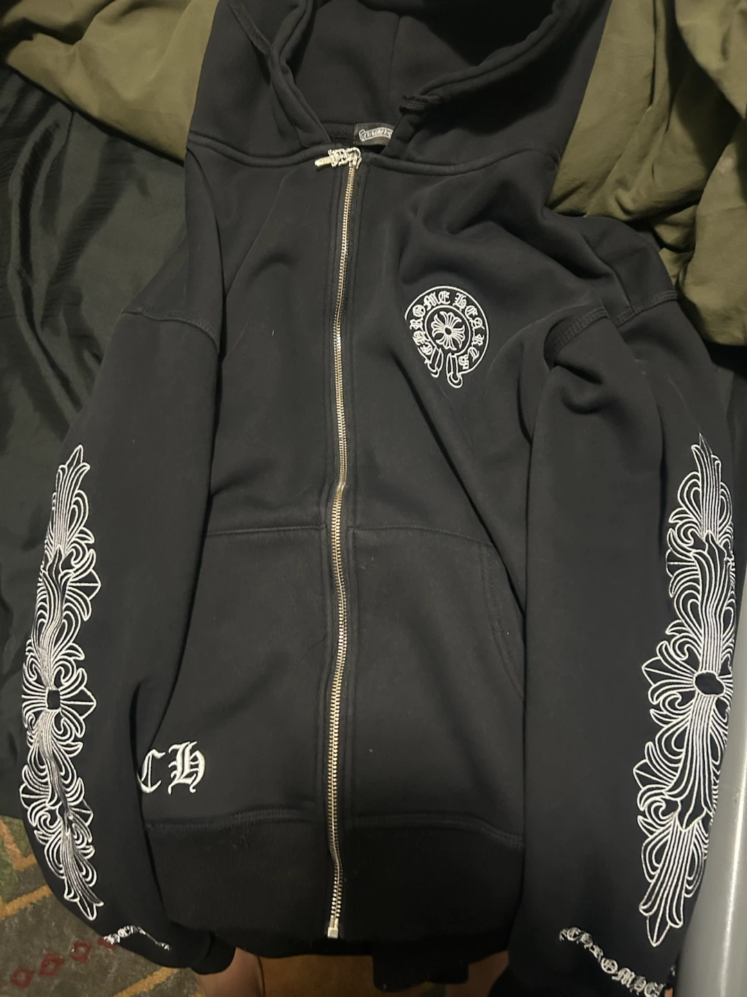 Chrome Hearts Black Zip-Up Hoodie