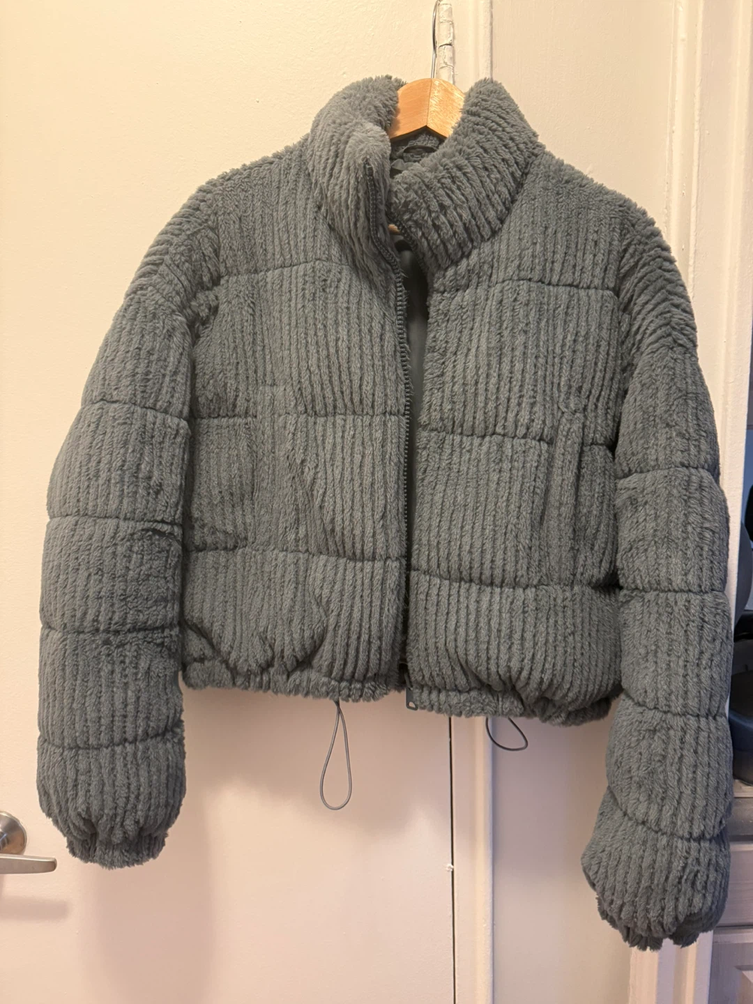 Faux Fur Cropped Puffer Jacket