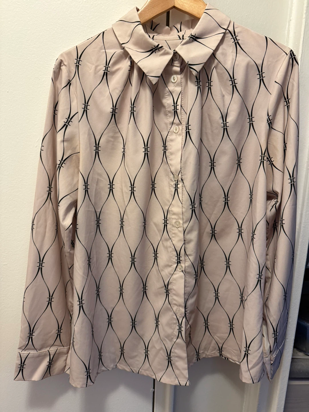 patterned button-up shirt