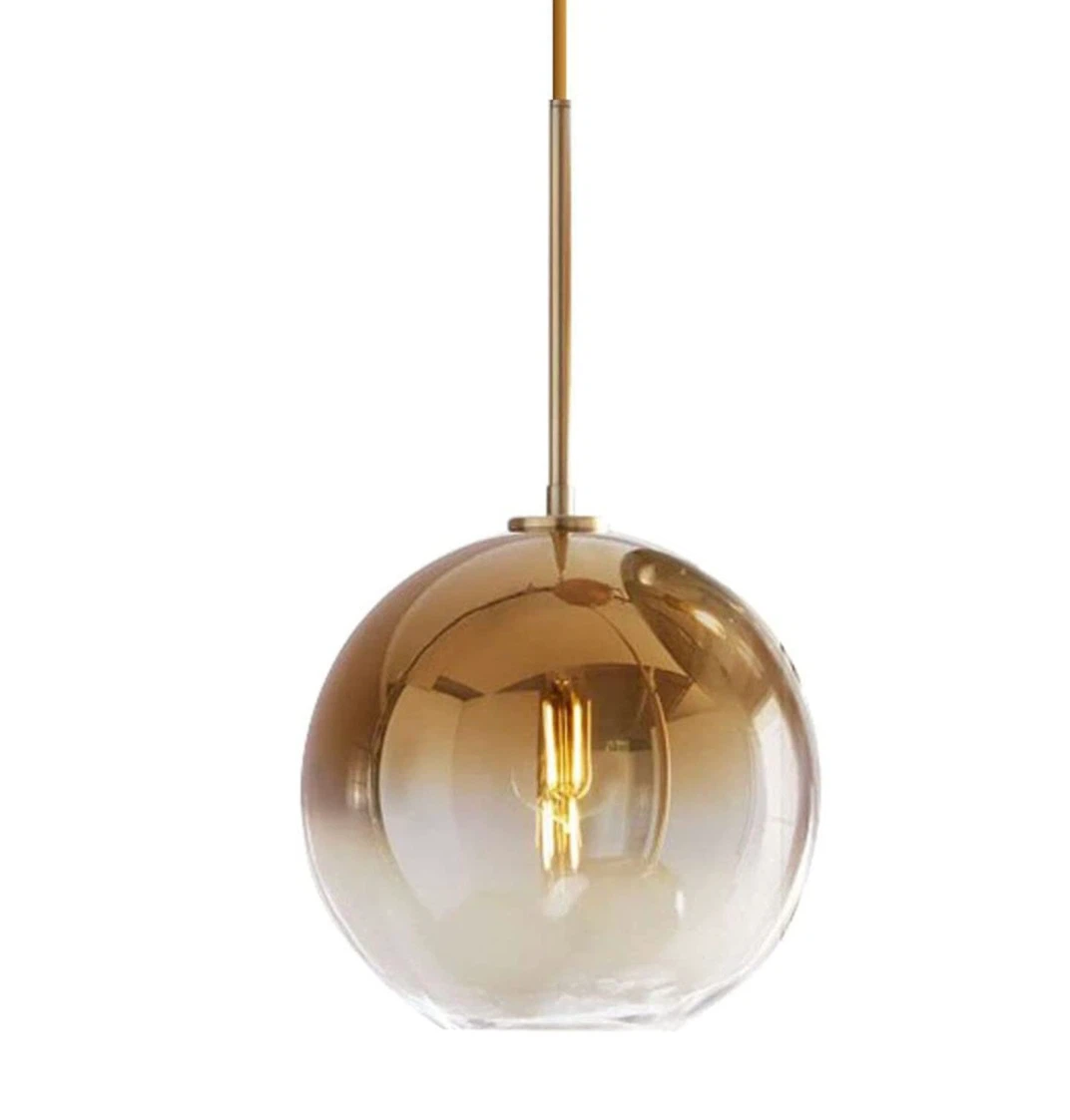 H XD GLOBAL Gradient Color Glass Pendant Light,Modern Glass