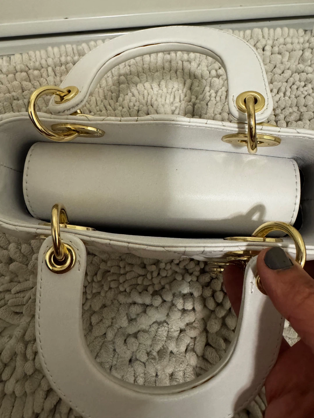 Christian Dior Lady Dior Mini Bag White - photo 5