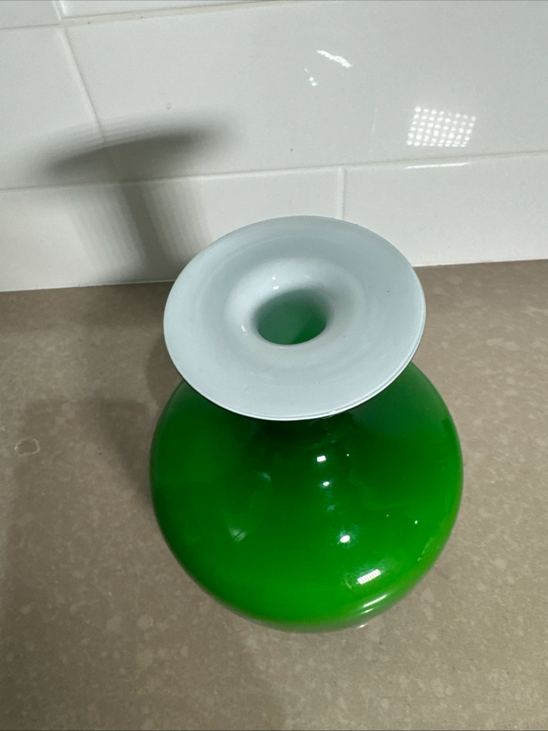 West Elm Green Glass Pedestal Bowl - photo 2