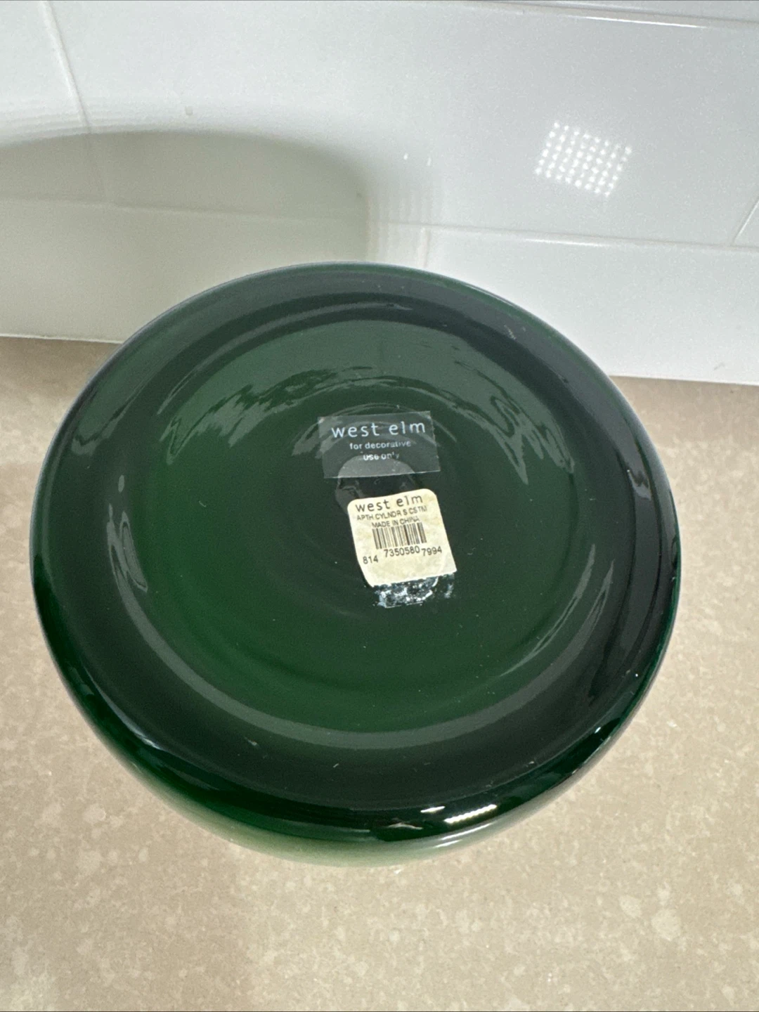 West Elm Green Glass Pedestal Bowl - photo 4