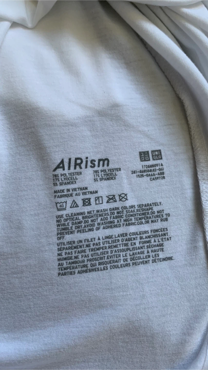 Uniqlo AIRism V-Neck T-Shirt White - Size XS - photo 4