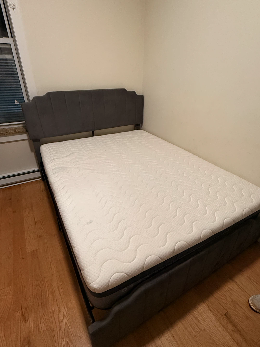 Full Size Bed with Upholstered Headboard