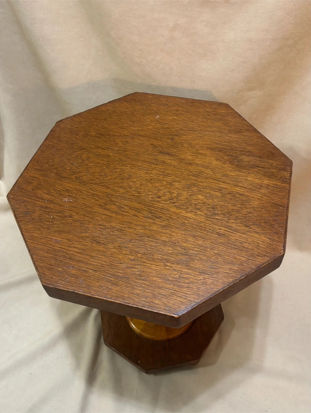 Vintage Octagonal Wooden Side Table - photo 3