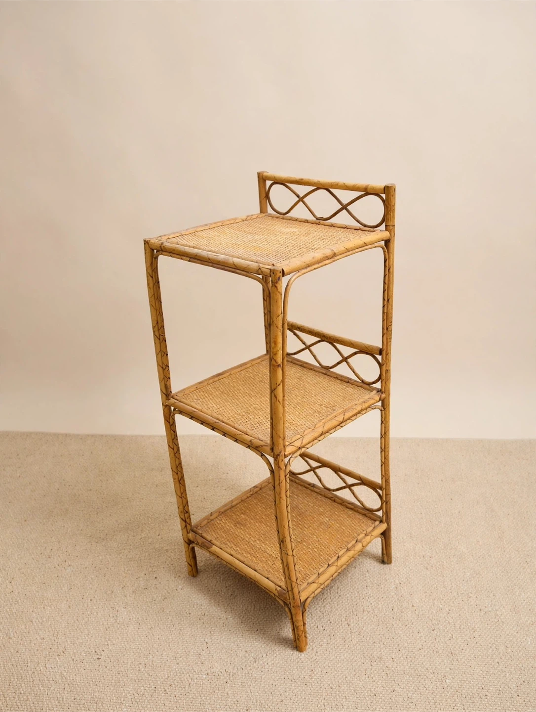 Three-Tier Bamboo and Rattan Shelf Unit - photo 2