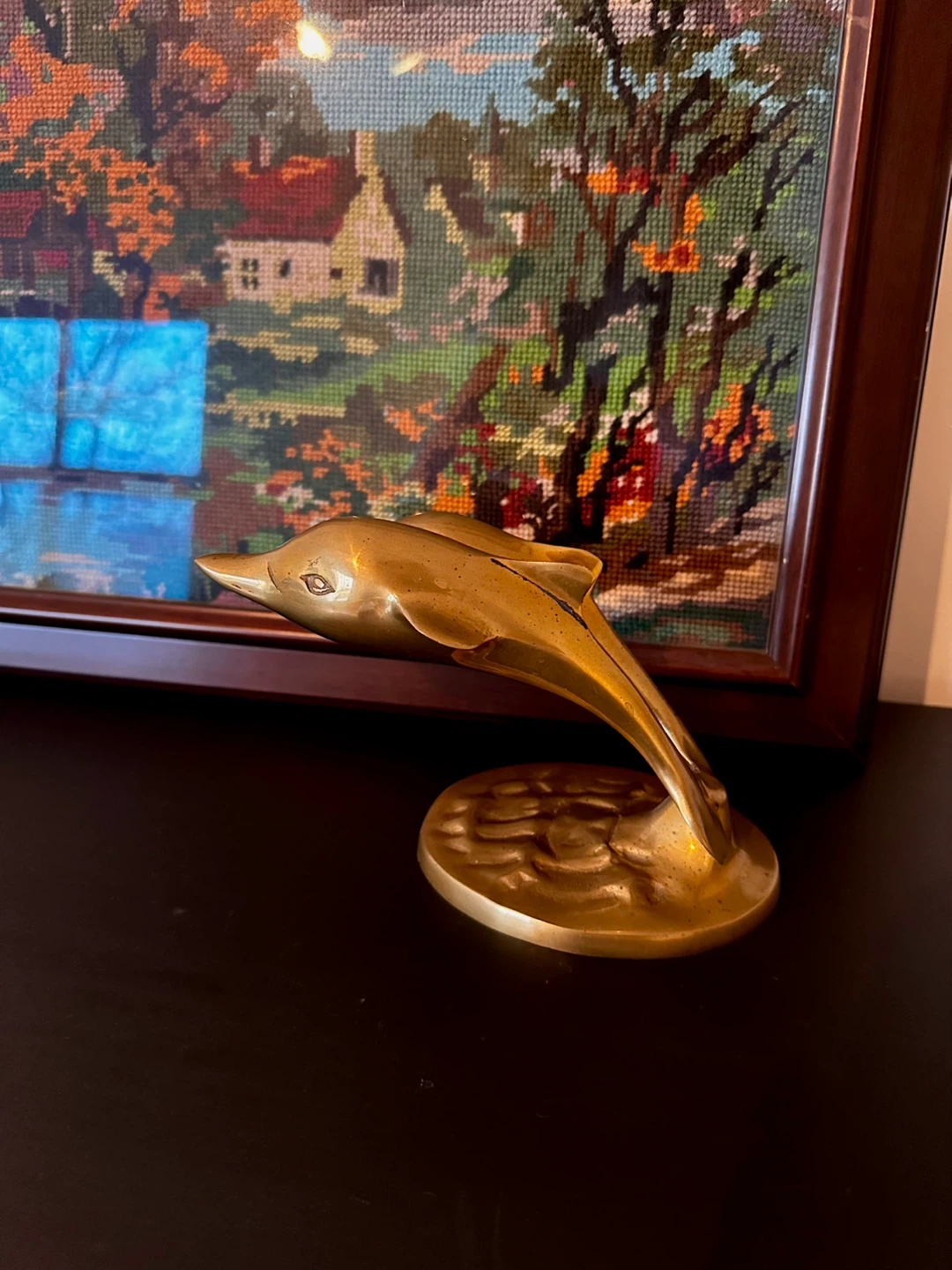 Vintage Mid-Century Brass Dolphin Figurine 🐬✨