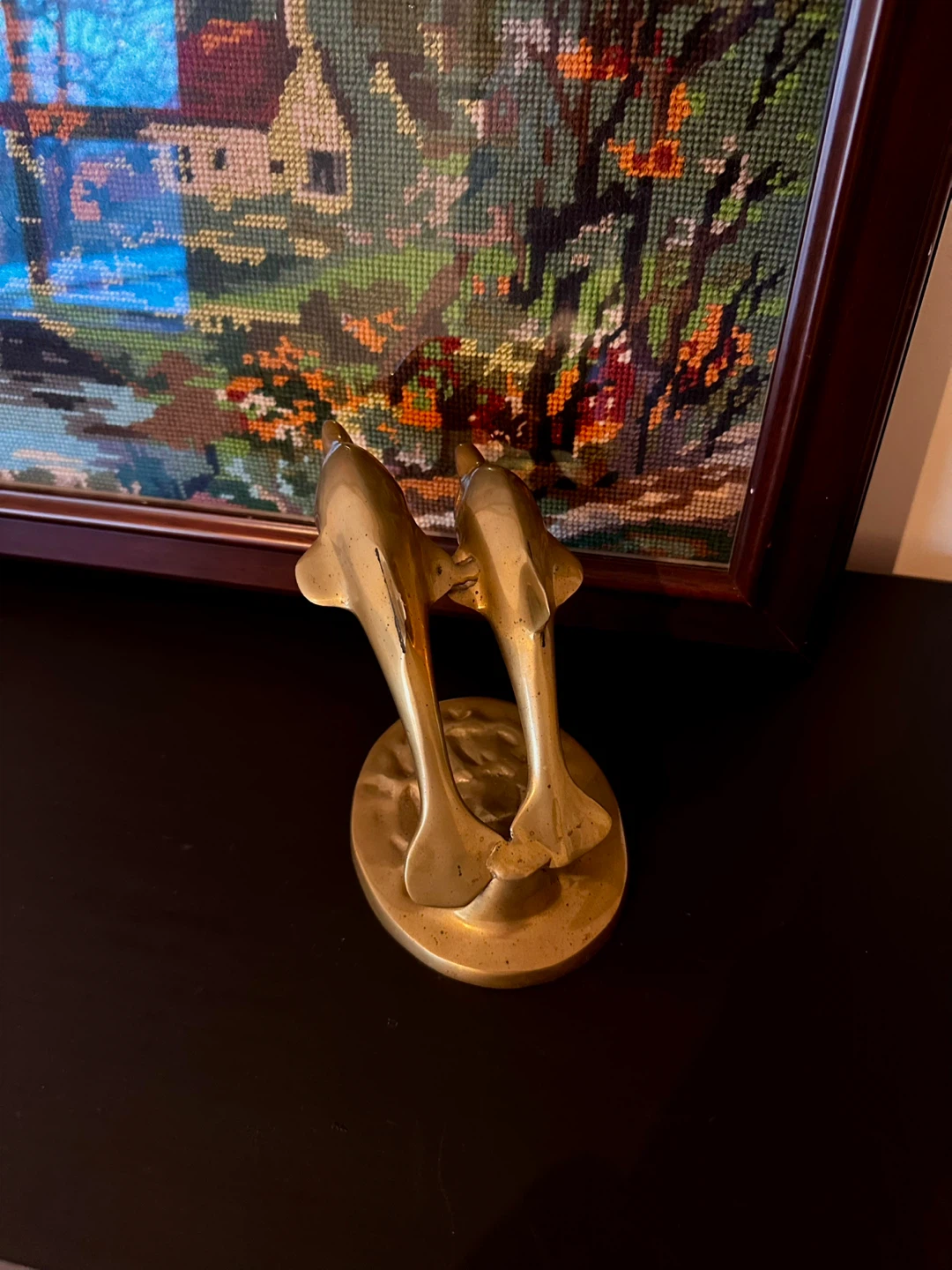 Vintage Mid-Century Brass Dolphin Figurine 🐬✨ - photo 3