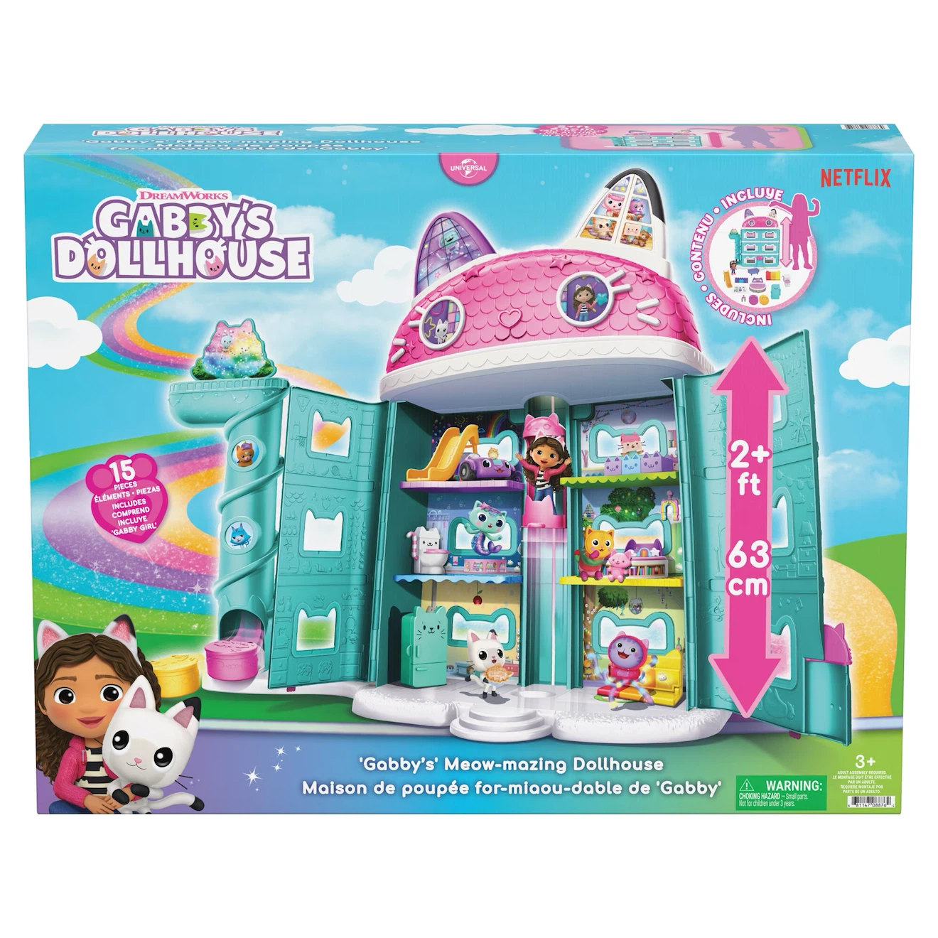 Brand New "Gabby's Purrfect Dollhouse" - Gabby Dollhouse Playset