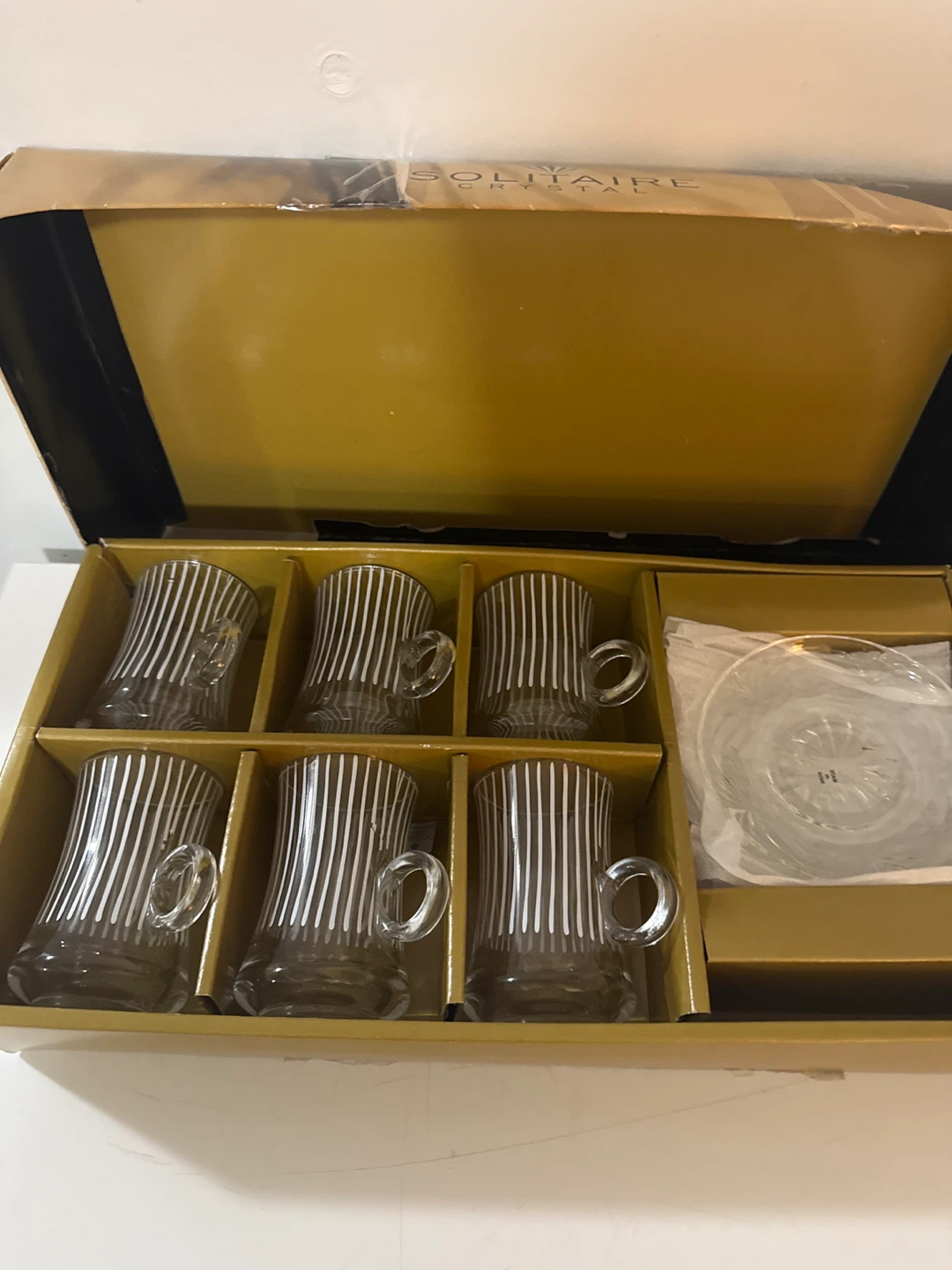 Solitaire Crystal Tea Cup and Saucer Set