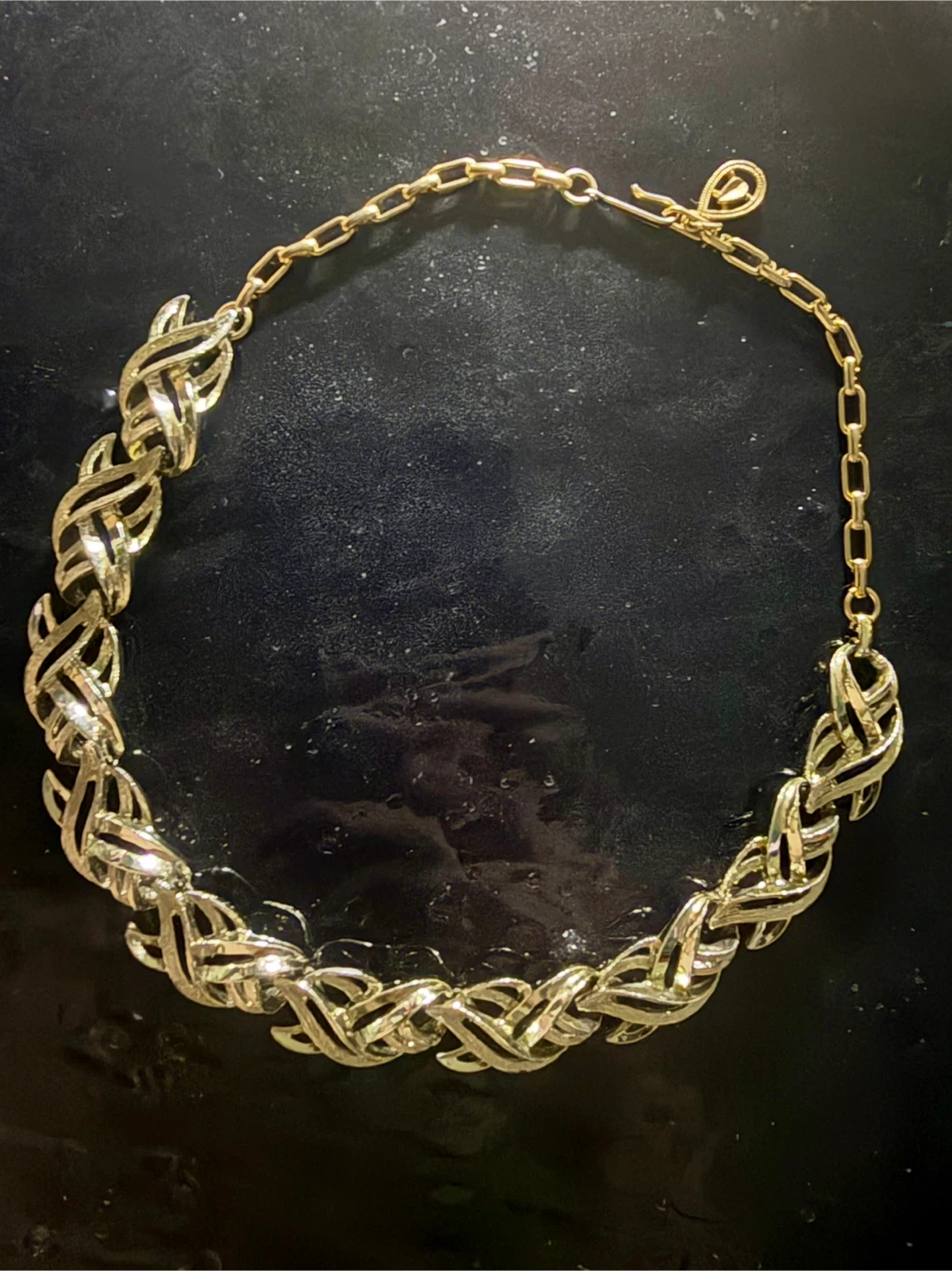Vintage Coro Gold Tone Choker Necklace MCM 1950s