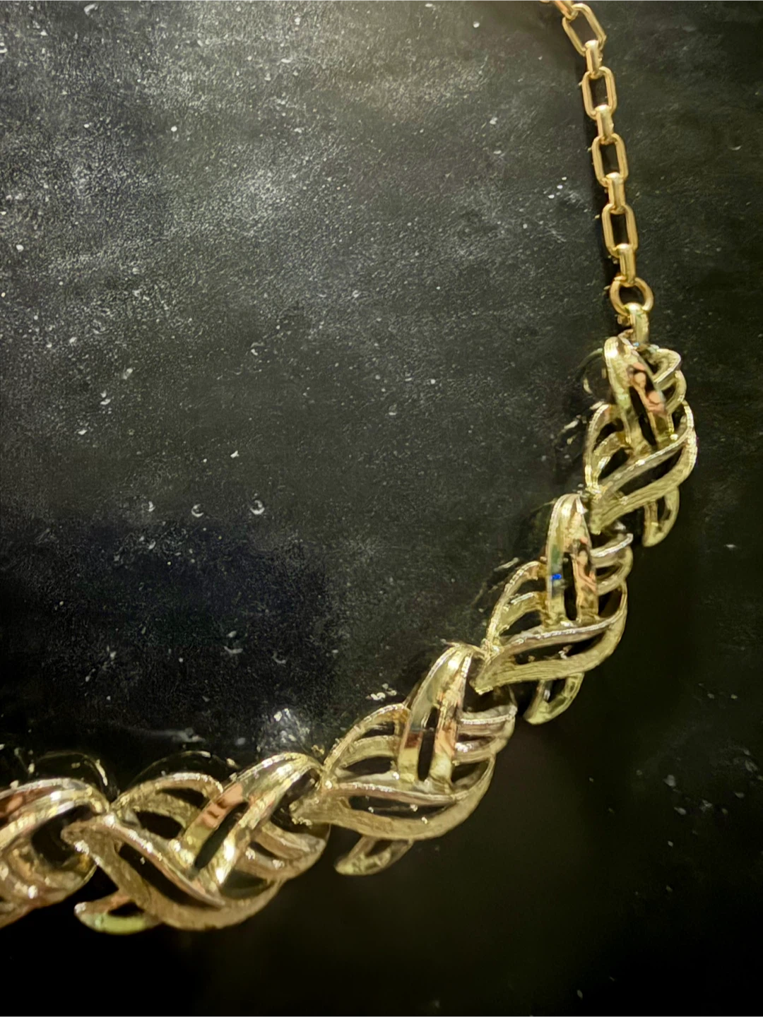 Vintage Coro Gold Tone Choker Necklace MCM 1950s - photo 4