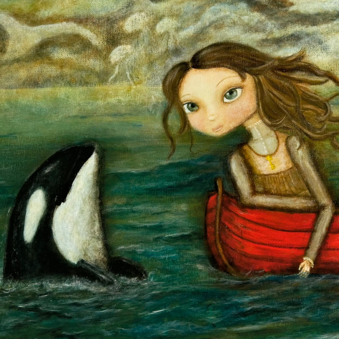 Signed Framed Art Print “Sarah and the Orca”