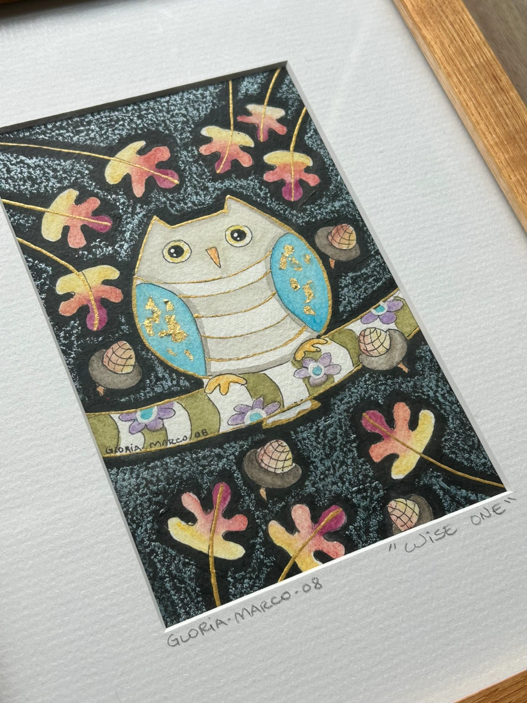 Original Signed  Folk Art Owl Painting by Gloria Marco - photo 5