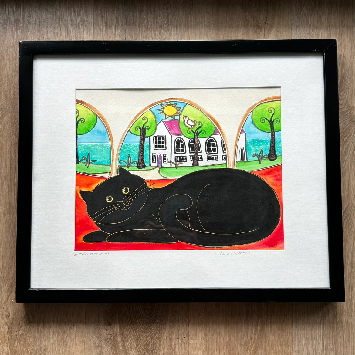 Original Signed Cat Painting by Gloria Marco
