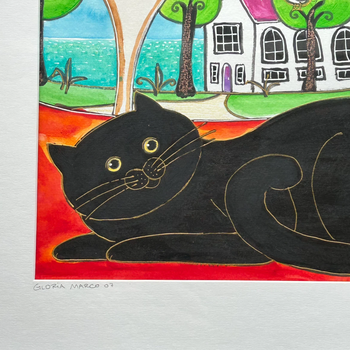 Original Signed Cat Painting by Gloria Marco - photo 2