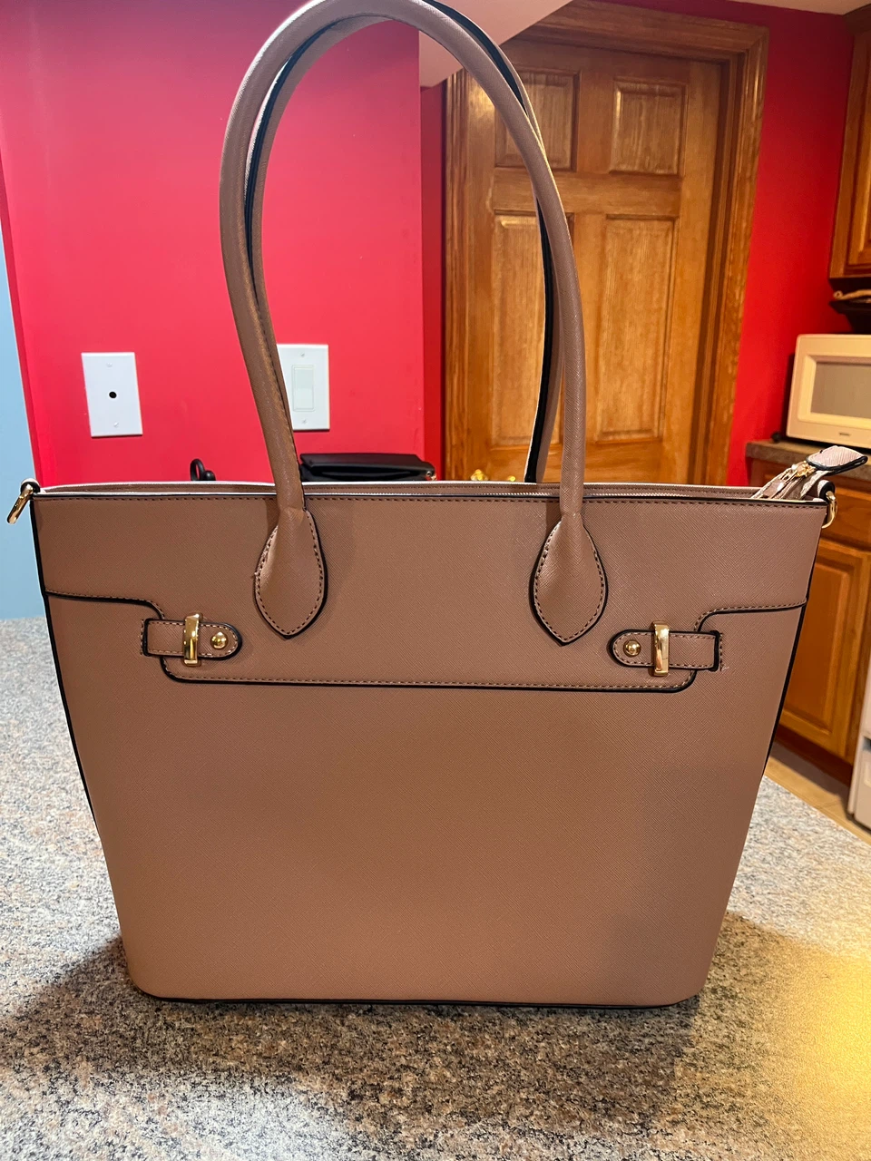 Taupe Saffiano Tote Bag - photo 2