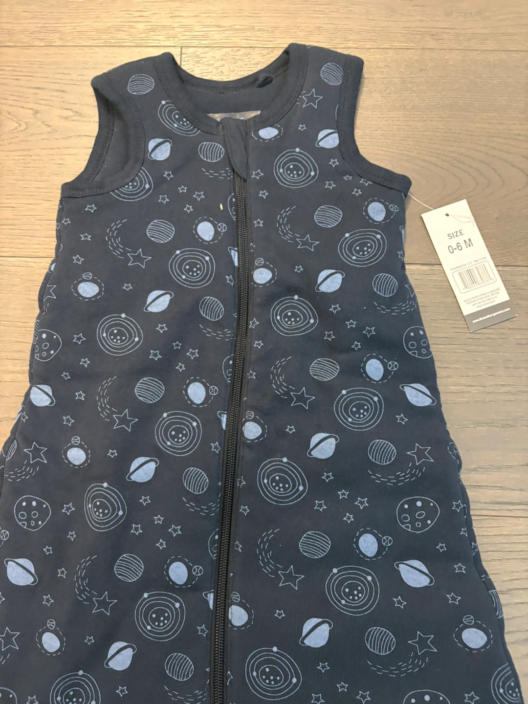 Organic cotton baby navy blue sleep sack 0-6M NWT - photo 2