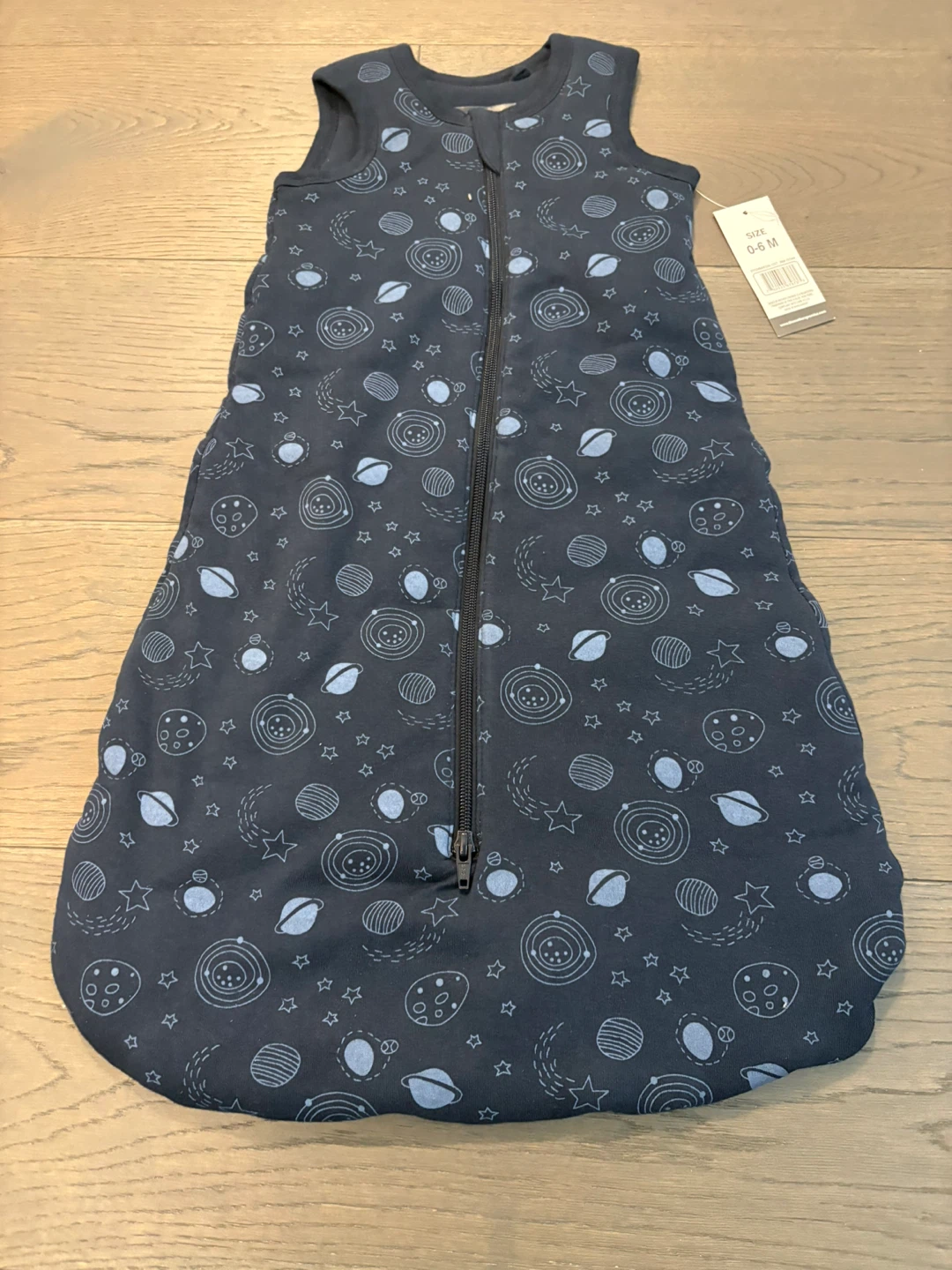 Organic cotton baby navy blue sleep sack 0-6M NWT - photo 3