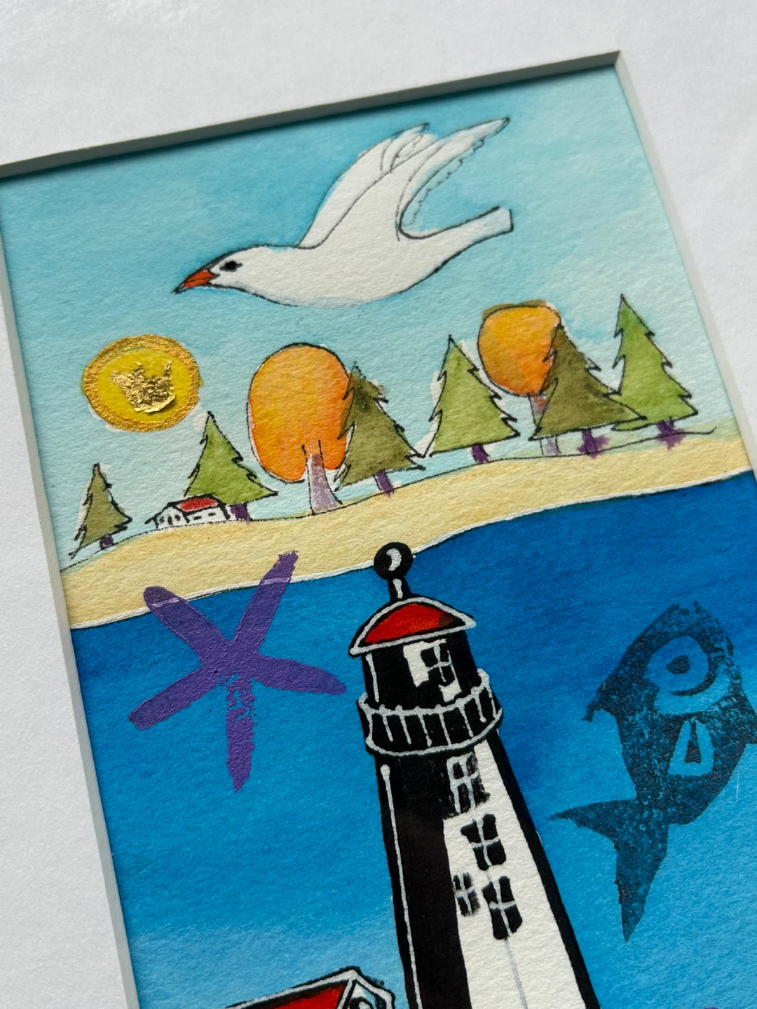 Signed Framed Coastal Original Artwork by Gloria Marco