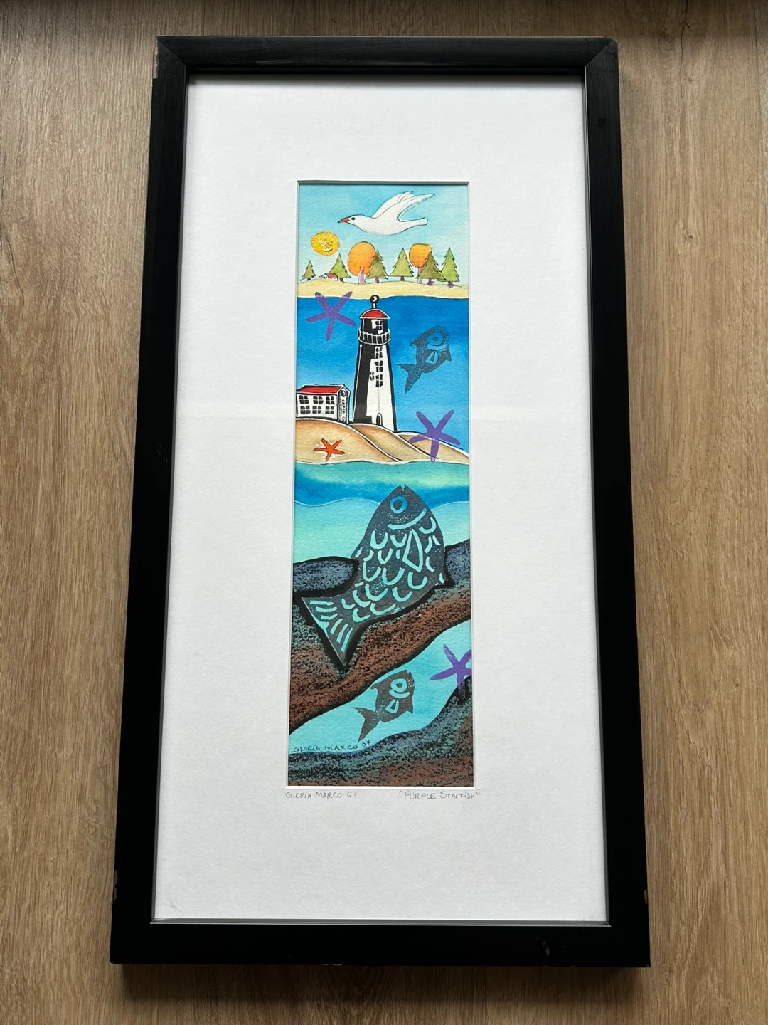 Signed Framed Coastal Original Artwork by Gloria Marco - photo 2