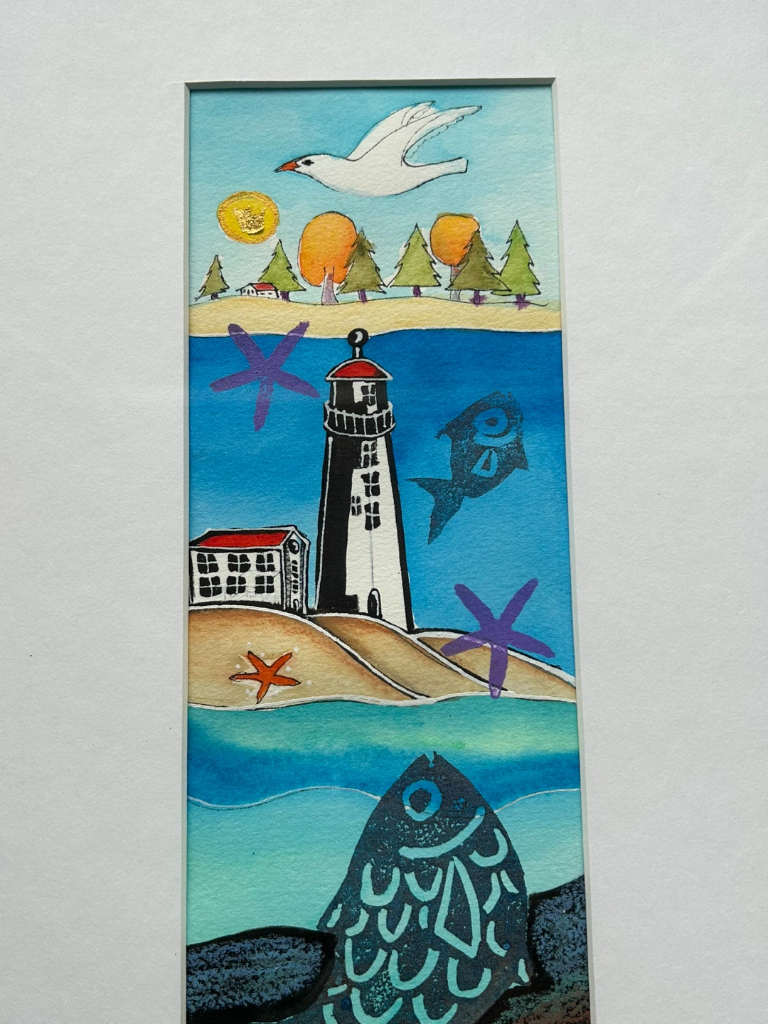Signed Framed Coastal Original Artwork by Gloria Marco - photo 3