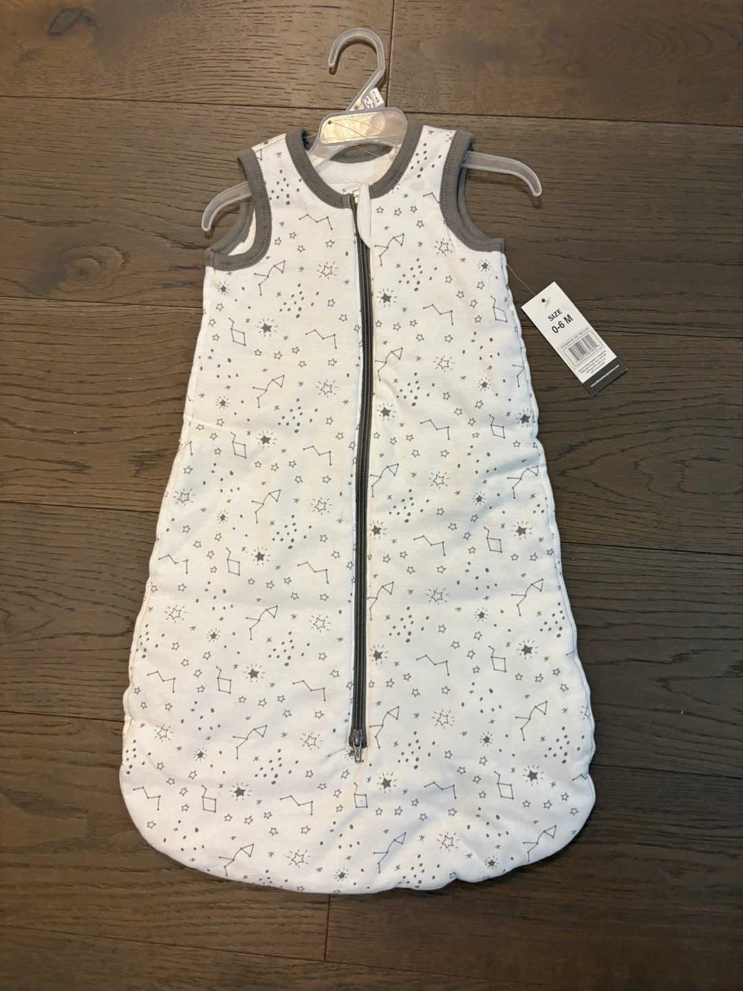 Organic cotton white baby sleep sack 0-6M NWT