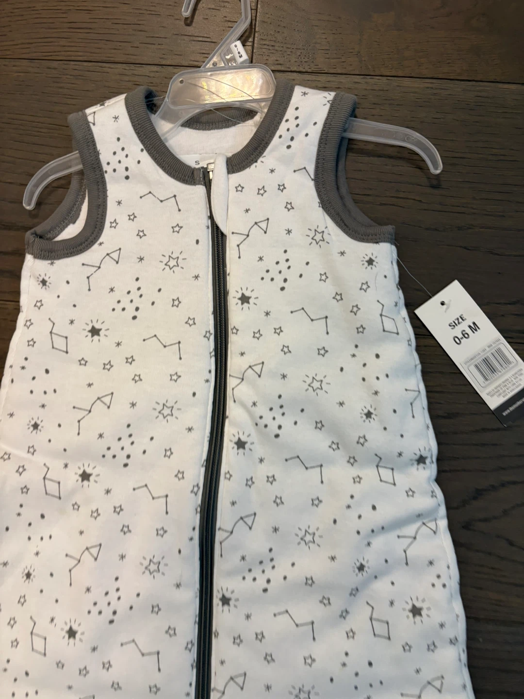 Organic cotton white baby sleep sack 0-6M NWT - photo 2