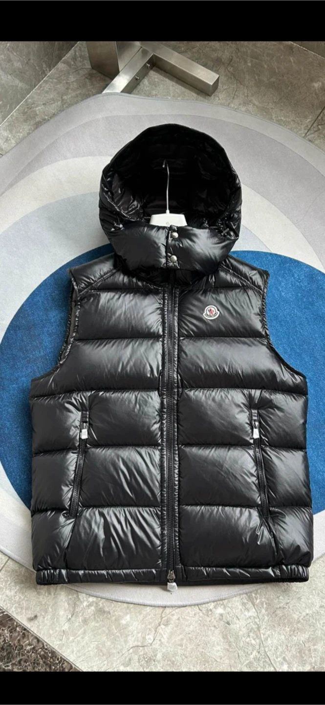 Moncler Black Down Vest size M