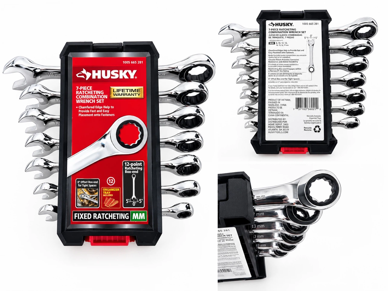Husky 7-Piece Ratcheting Combination Wrench Set (Metric)