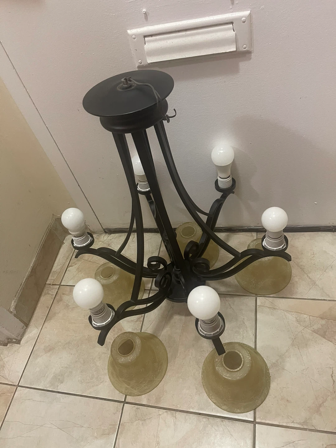 Black 5-Light Metal Chandelier