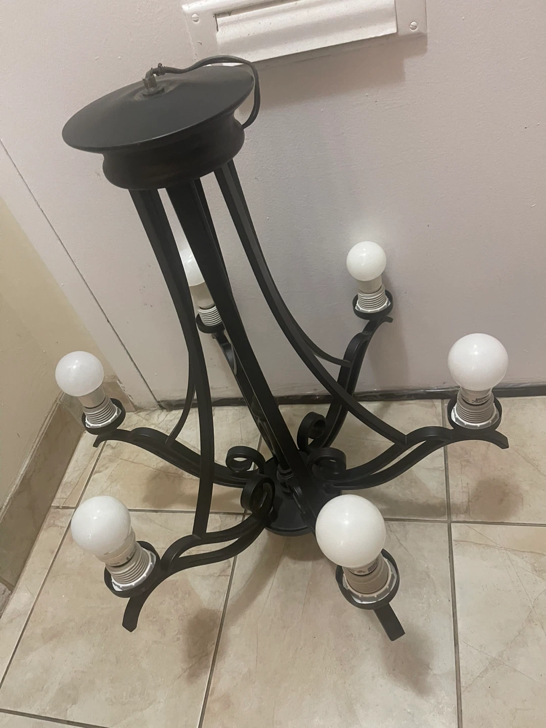 Black 5-Light Metal Chandelier - photo 2