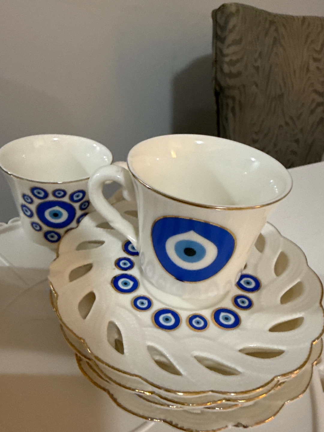 Evil Eye Coffee Cup and Saucer Set - photo 2